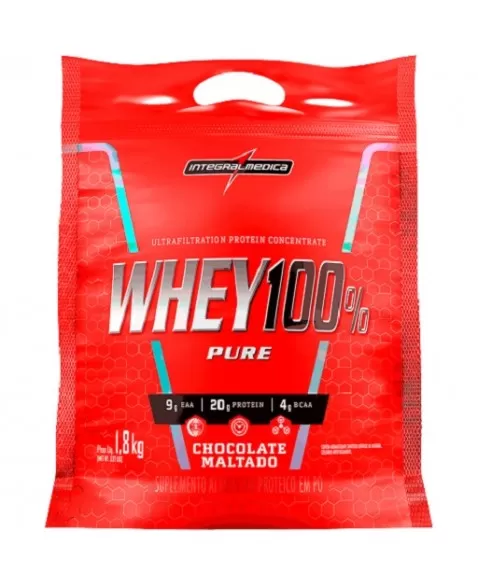 INTEGRALMEDICA WHEY 100% PURE CHOCO MALTADO POUCH 900G