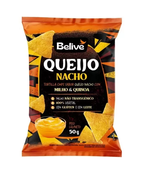 BELIVE TORTILLA CHIPS QUEIJO NACHO 50G