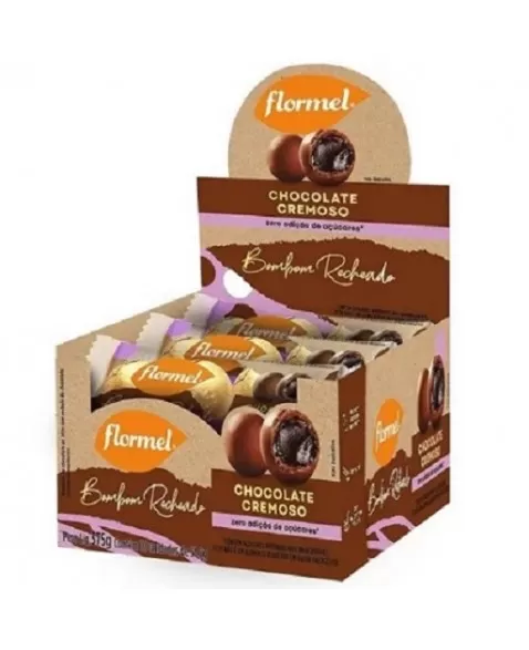 FLORMEL BOMBOM REDONDO RECHEADO CHOCOLATE 10X37,5G