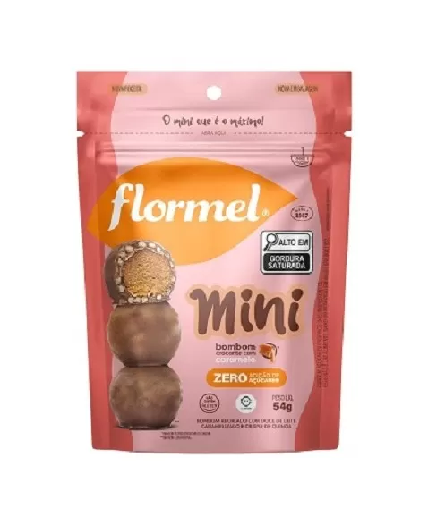 FLORMEL MINI BOMBOM CROCANTE C/CARAMELO 54G