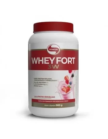 VITAFOR WHEY FORT 3W FRUTAS VERMELHAS POTE 900G