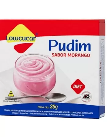 PÓ PARA PUDIM SABOR MORANGO ZERO AÇÚCAR 25G - LOWÇUCAR