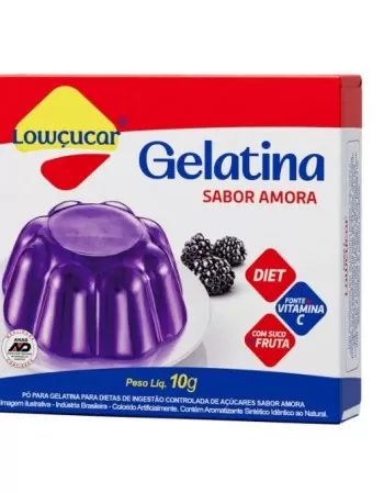 GELATINA SABOR AMORA ZERO AÇÚCAR 10G - LOWÇUCAR