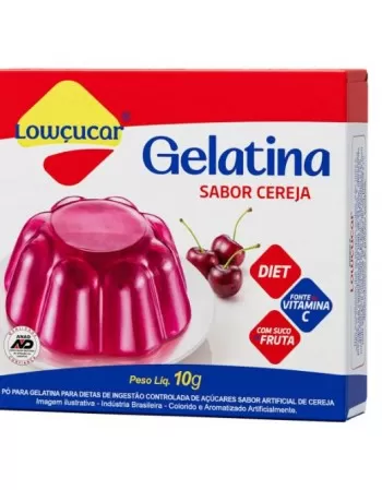 GELATINA SABOR CEREJA ZERO AÇÚCAR 10G - LOWÇUCAR