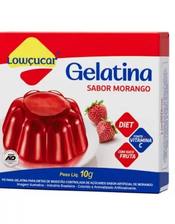 GELATINA SABOR MORANGO ZERO AÇÚCAR 10G - LOWÇUCAR