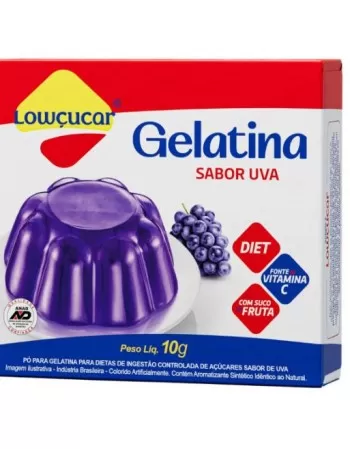 GELATINA SABOR UVA ZERO AÇÚCAR 10G - LOWÇUCAR