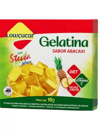 GELATINA COM STEVIA SABOR ABACAXI ZERO AÇÚCAR 10G - LOWÇUCAR