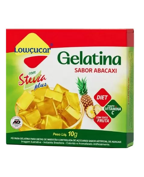 GELATINA COM STEVIA ABACAXI ZERO 10G - LOWÇUCAR