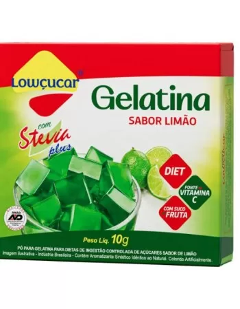 GELATINA COM STEVIA SABOR LIMÃO ZERO AÇÚCAR 10G - LOWÇUCAR