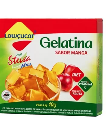 GELATINA COM STEVIA SABOR MANGA ZERO AÇÚCAR 10G - LOWÇUCAR