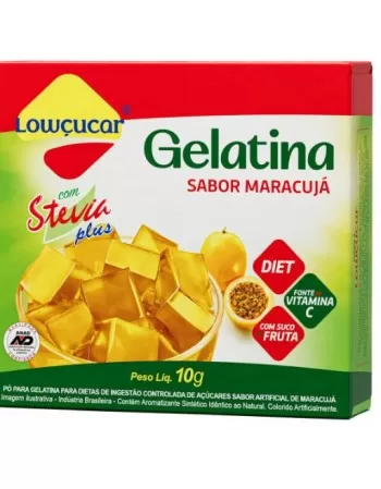 GELATINA COM STEVIA SABOR MARACUJÁ ZERO AÇÚCAR 10G - LOWÇUCAR