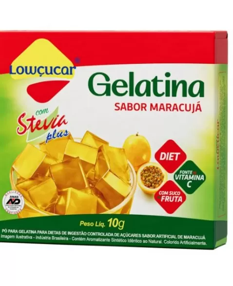 GELATINA STEVIA MARACUJÁ ZERO 10G - LOWÇUCAR