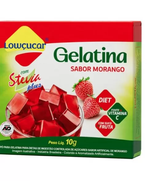 GELATINA STEVIA MORANGO ZERO 10G - LOWÇUCAR