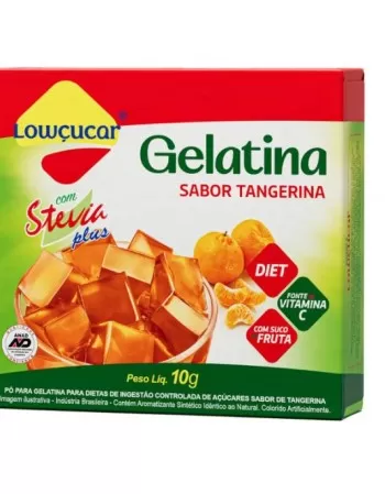 GELATINA COM STEVIA SABOR TANGERINA ZERO AÇÚCAR 10G - LOWÇUCAR