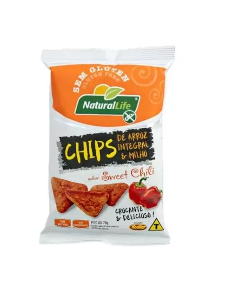 NATURALLIFE CHIPS ARROZ MILHO SWEET CHILI S/G 70G