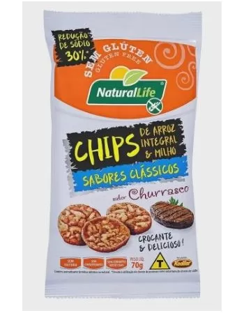 NATURALLIFE CHIPS ARROZ INT MILHO CHURRASCO S/G 70G