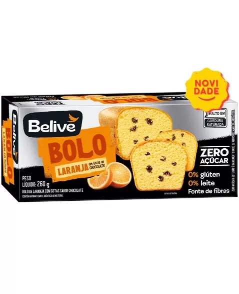 BELIVE BOLO LARANJA C/GOTAS CHOCOLATE 200G