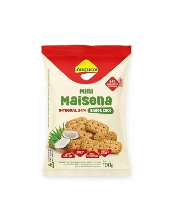 LOWCUCAR MINI MAISENA INTEGRAL COCO LOW ZERO ACUCARES 100G