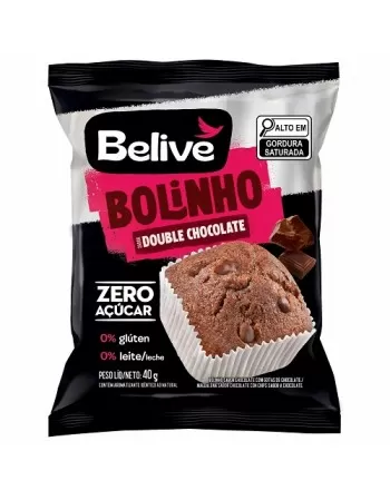 BELIVE BOLINHO DOUBLE CHOC ZERO DP 10X40G