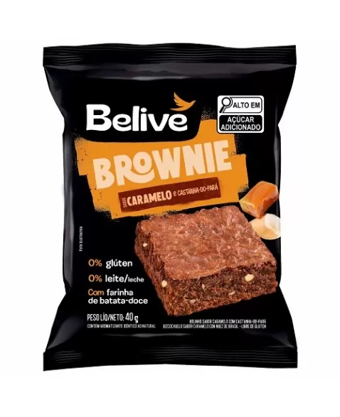 BELIVE BROWNIE CARAMELO CASTANHAS PARÁ S/G DP 10X40G