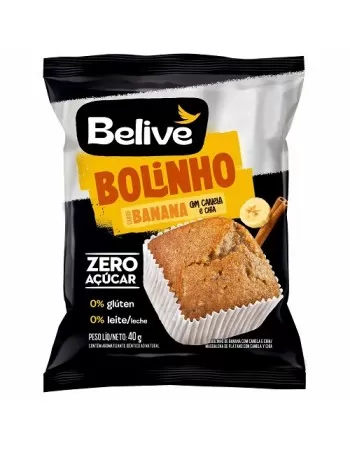 BELIVE BOLINHO BANANA CANELA CHIA S/G S/LACT DP 10X40G