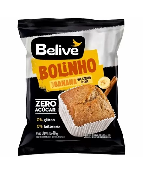 BELIVE BOLINHO BANANA CANELA CHIA S/G S/LACT DP 10X40G