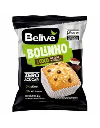 BELIVE BOLINHO COCO COM GOTAS DE CHOCOLATE S/G S/LACT DP 10X40G