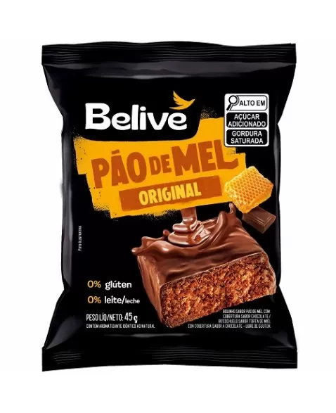 BELIVE PAO DE MEL SEM GLUTEN DP 10X45G