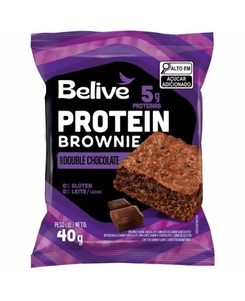 BELIVE BROWNIE 5G PROT DOUBLE CHOCOLATE S/ LACT E S/GLUTEN DP10X40G