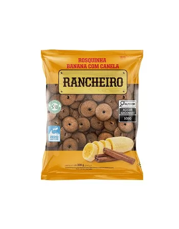 RANCHEIRO ROSQUINHAS BANANA CANELA 300G