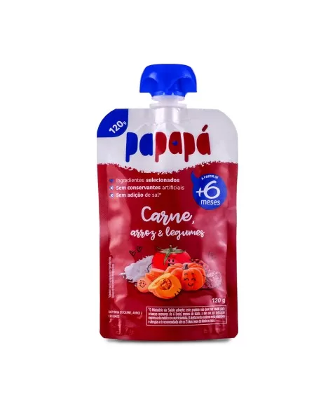 PAPAPA PAPINHA CARNE ARROZ LEGUMES 120G