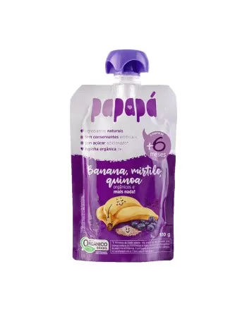 PAPAPA PAPINHA ORGANICA BANANA MIRTILO QUINOA 100G