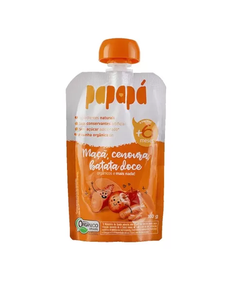 PAPAPA PAPINHA ORGANICA MAÇA BATATA DOCE CENOURA 100G