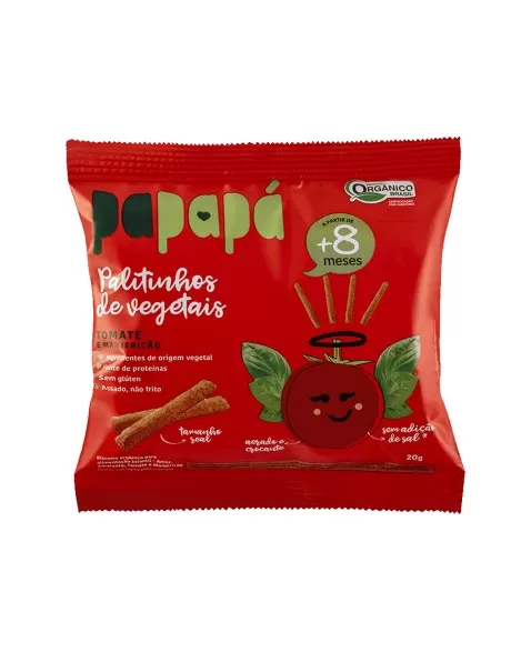 PAPAPA BISCOITO INFANTIL ORGANICO TOMATE MANJERICAO 20G