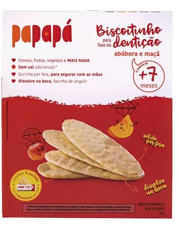 PAPAPA BISCOITO INFANTIL DENT. MACA ABOBORA 36G