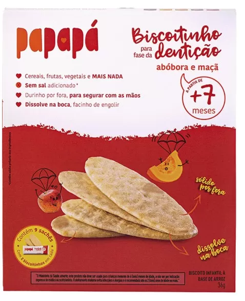 PAPAPA BISCOITO INFANTIL DENT. MACA ABOBORA 36G