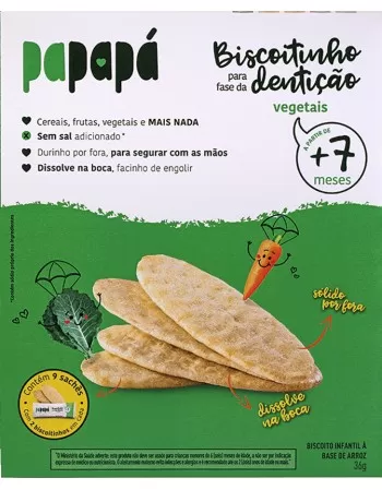 PAPAPA BISCOITO INFANTIL DENT VEGETAIS 36G