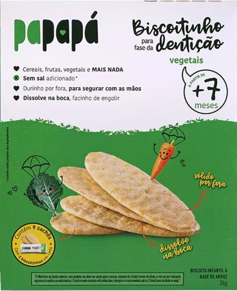 PAPAPA BISCOITO INFANTIL DENT VEGETAIS 36G