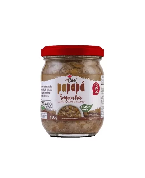 PAPAPA SOPINHA ORGANICA LENTINHA CARNE LEGUMES 180G