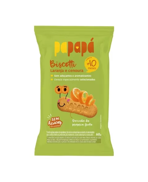 PAPAPA BISCOITO INFANTIL BISCOTTI C/ LARANJA CENOURA 60G