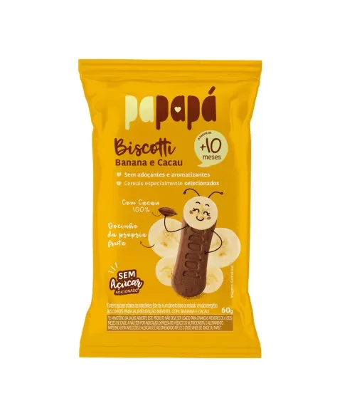 PAPAPA BISCOITO INFANTIL BISCOTTI BANANA CACAU 60G