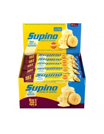 BARRA SUPINO CHOCOLATE BRANCO ZERO AÇÚCAR SEM GLÚTEN 16X24G - BANANA BRASIL