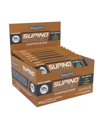 BARRA SUPINO PROTEIN CAPPUCCINO SEM GLÚTEN 12X30G - BANANA BRASIL