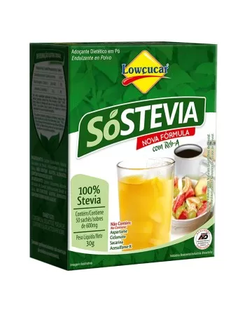 ADOÇANTE SÓSTEVIA ZERO AÇÚCAR SACHÊ 50X0,6G - LOWÇUCAR