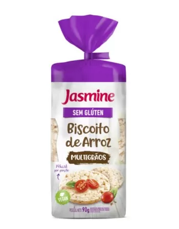 BISCOITO ARROZ MULTIGRÃO SEM GLÚTEN 90G - JASMINE