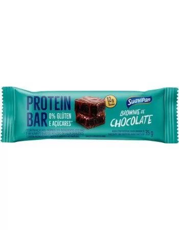 BARRA DE PROTEÍNA BROWNIE DE CHOCOLATE ZERO AÇÚCAR 12X35G - SUAVIPAN